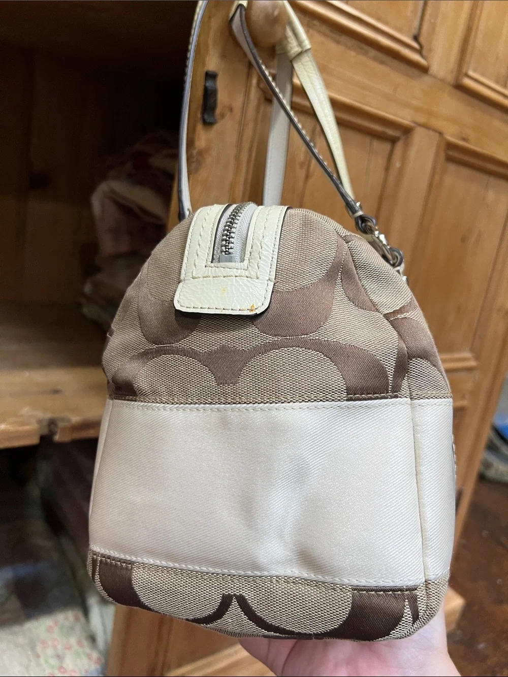 Coach F13551 Signature Stripe Satchel